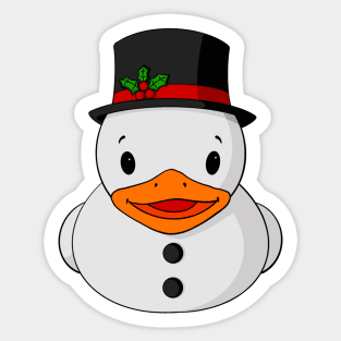 Fancy Snowman Rubber Duck Sticker